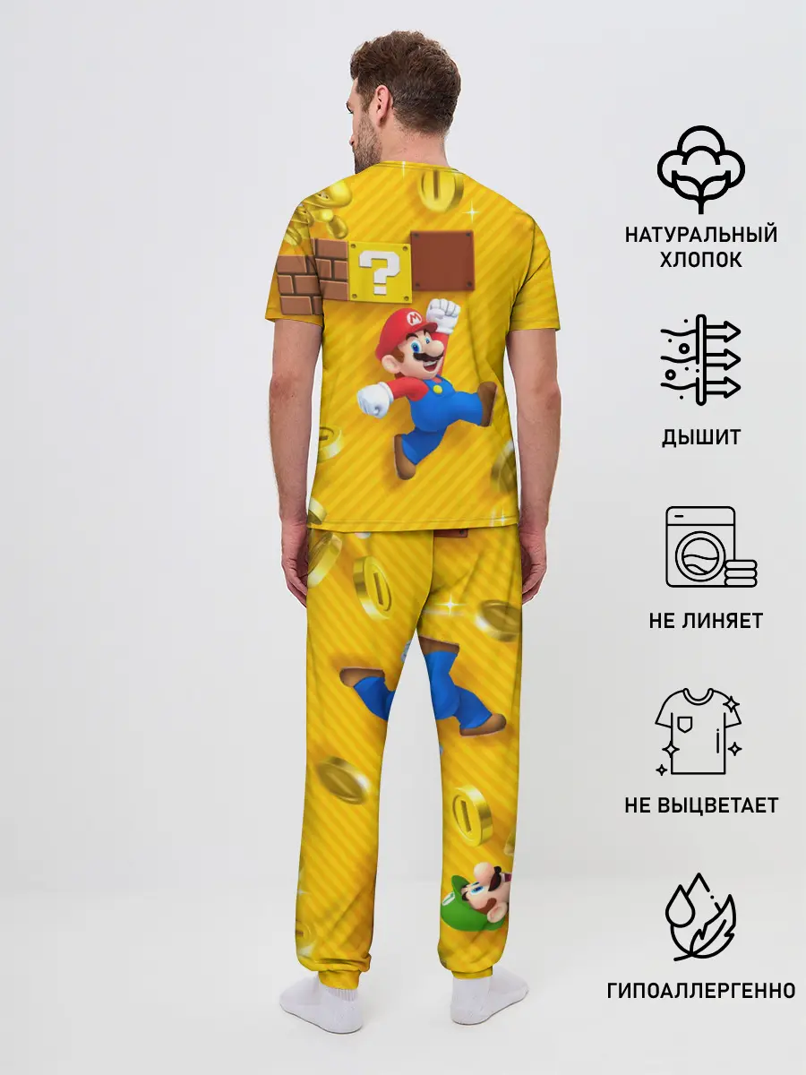 Мужская пижама с брюками / Супер Марио
