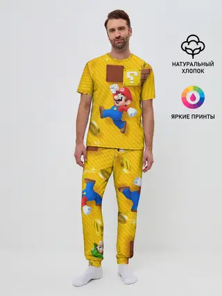 Мужская пижама с брюками / Супер Марио
