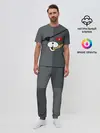 Мужская пижама с брюками / KUROKUMA на сером