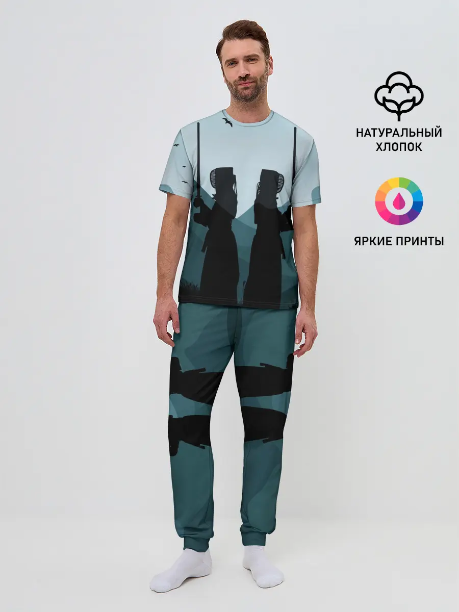 Мужская пижама с брюками / Тренировка кендо