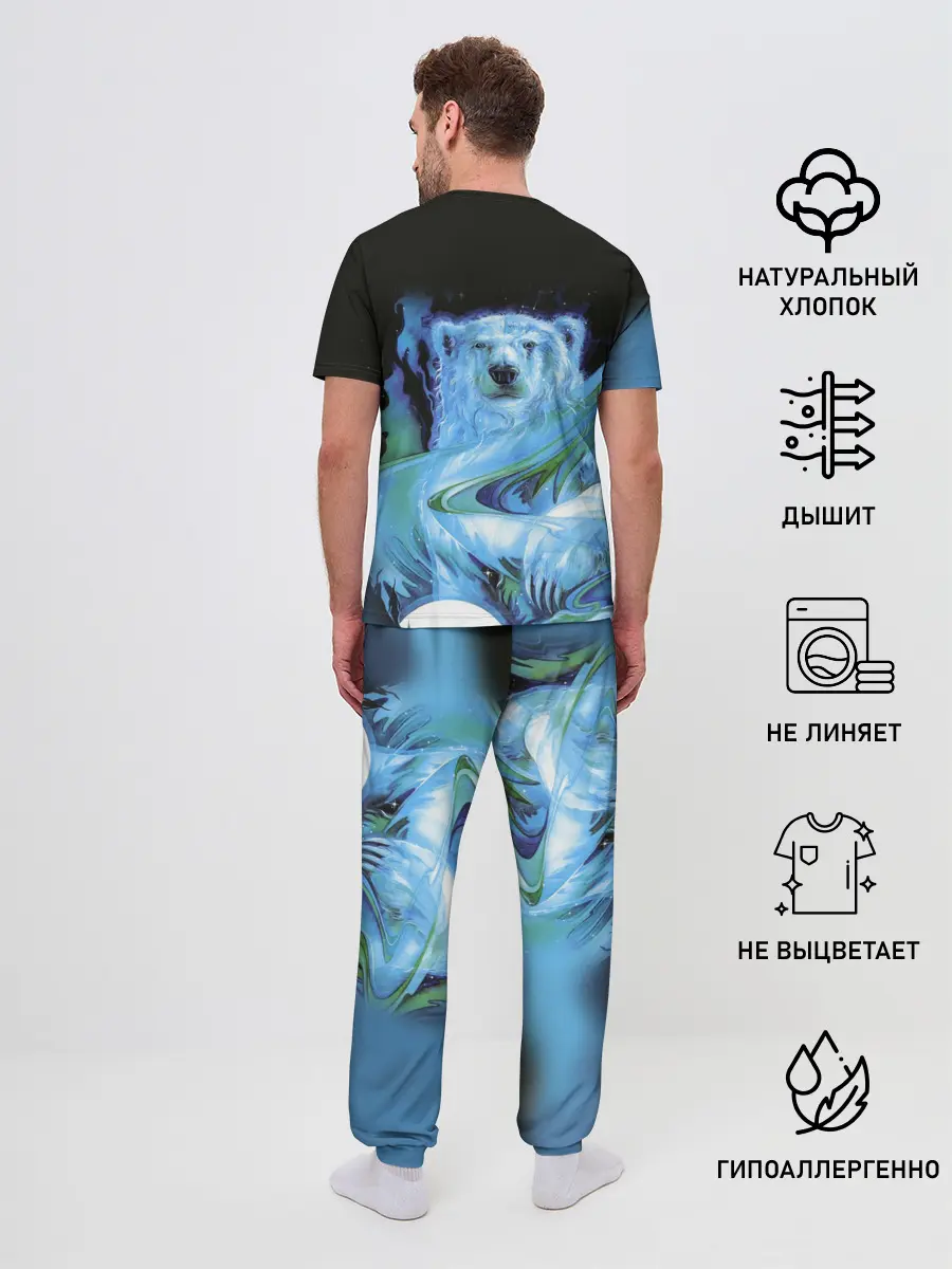 Мужская пижама с брюками / Мишка на Севере