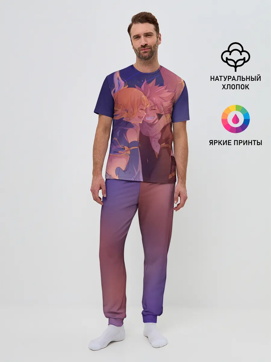 Мужская пижама с брюками / Люси Хартфилия и Нацу Драгнил