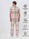 Мужская пижама с брюками / Светлая клетка