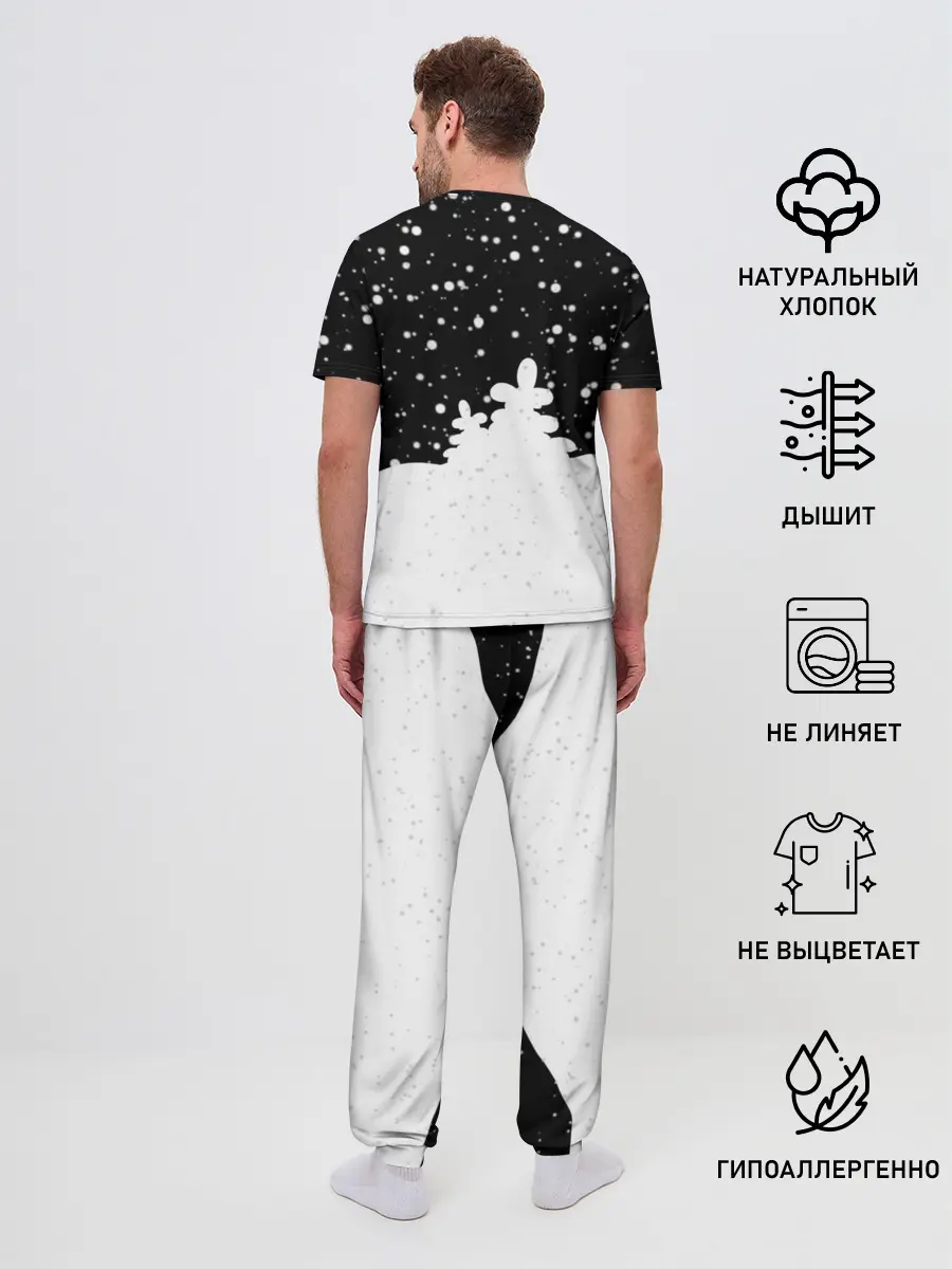 Мужская пижама с брюками / Поросенок в цилиндре