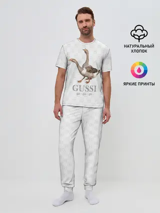 Мужская пижама с брюками / Гуси