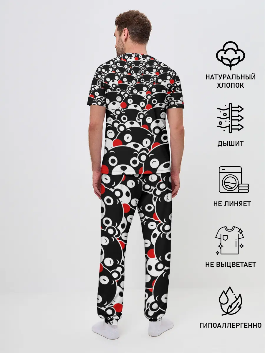 Мужская пижама с брюками / Узор кумамонов