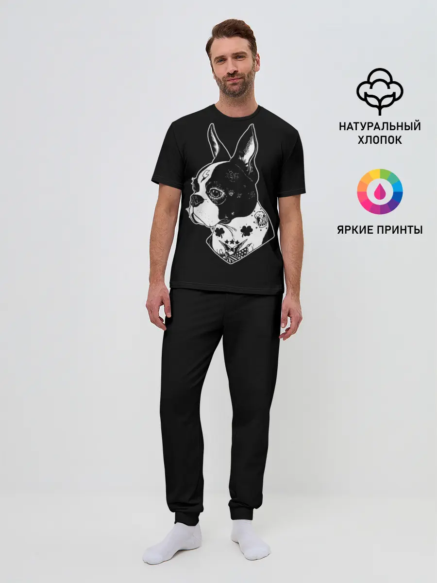Мужская пижама с брюками / Французский Бульдог