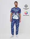Мужская пижама с брюками / Снеговики