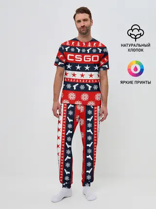 Мужская пижама с брюками / CS GO НОВОГОДНИЙ
