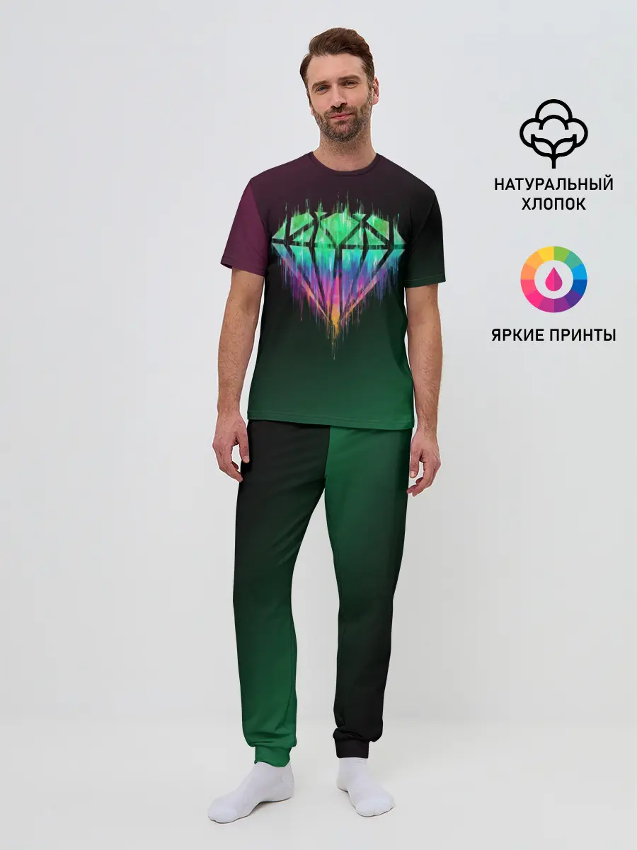 Мужская пижама с брюками / Бриллиант