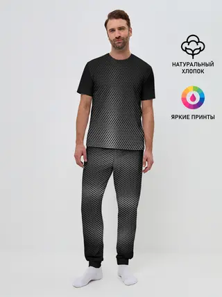 Мужская пижама с брюками / Стальная ткань