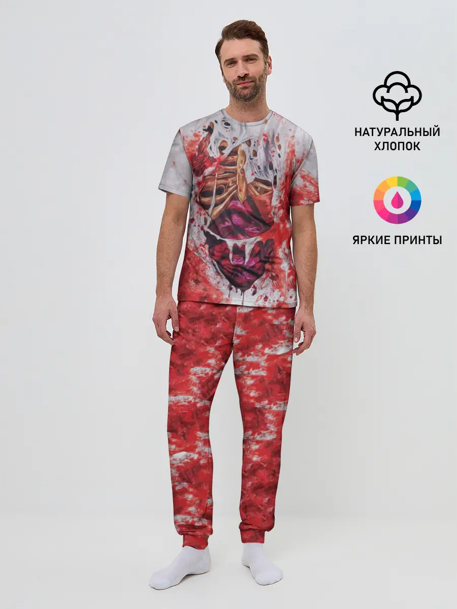 Мужская пижама с брюками / Кровь