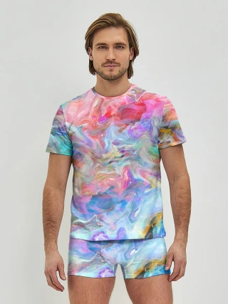 Мужские трусы с футболкой / Радужное небо