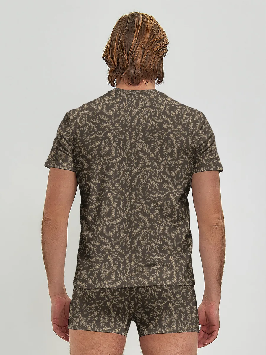 Мужские трусы с футболкой / Растительный осенний фон