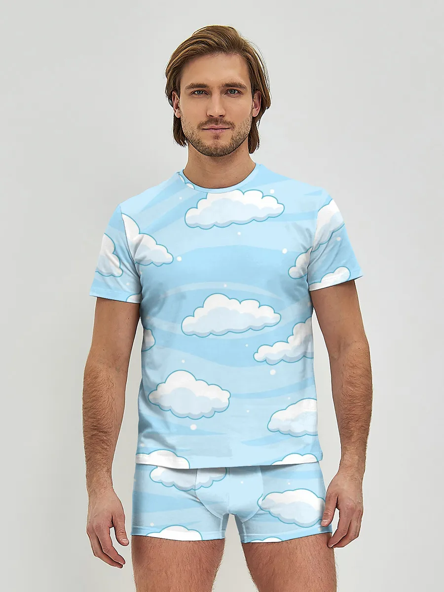 Мужские трусы с футболкой / Зимние облака