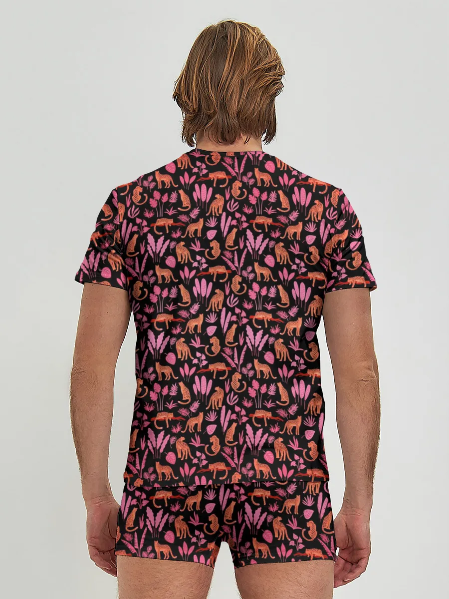 Мужские трусы с футболкой / ГЕПАРД В ЛИСТВЕ