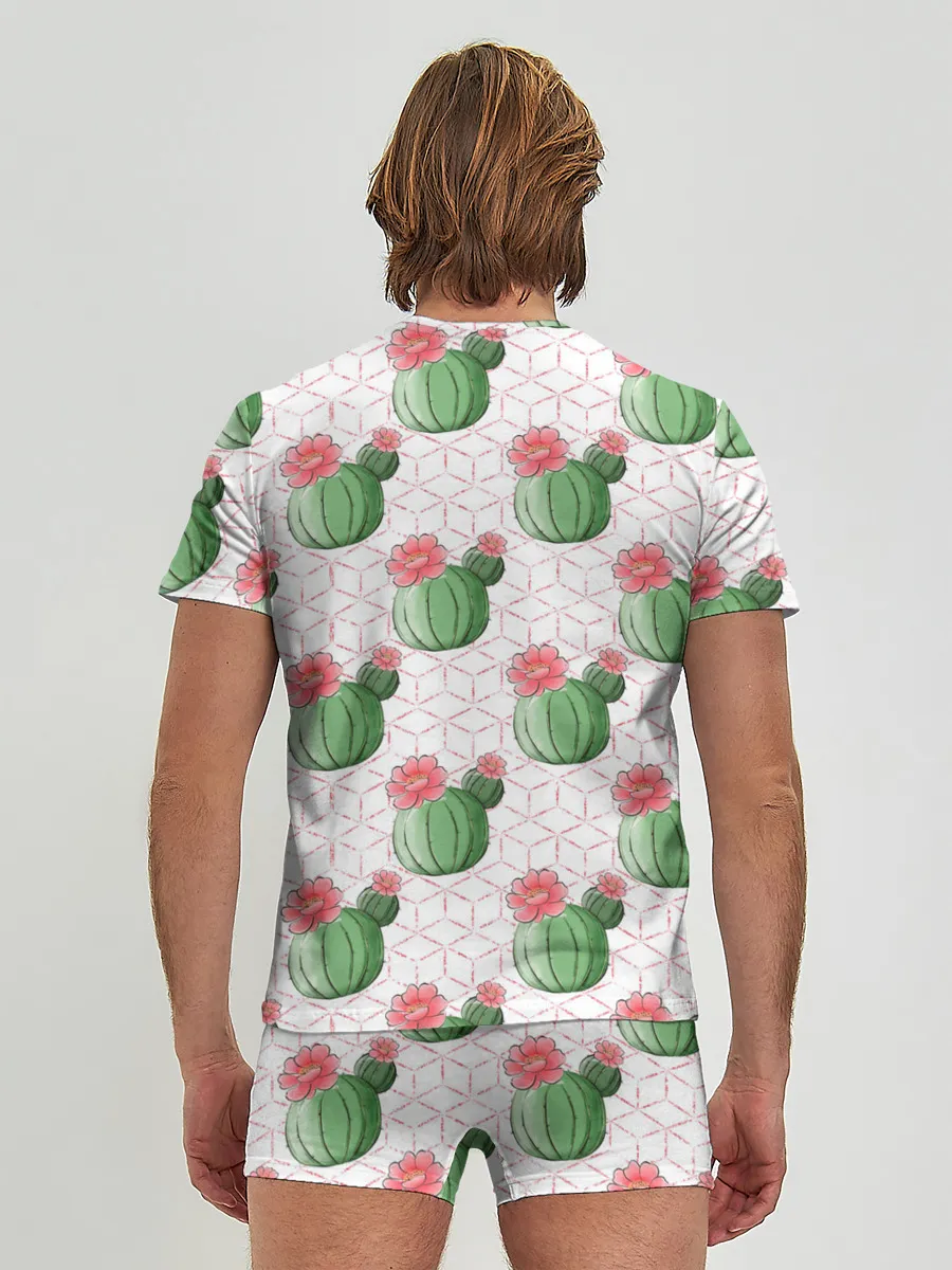 Мужские трусы с футболкой / Паттерн из кактусов