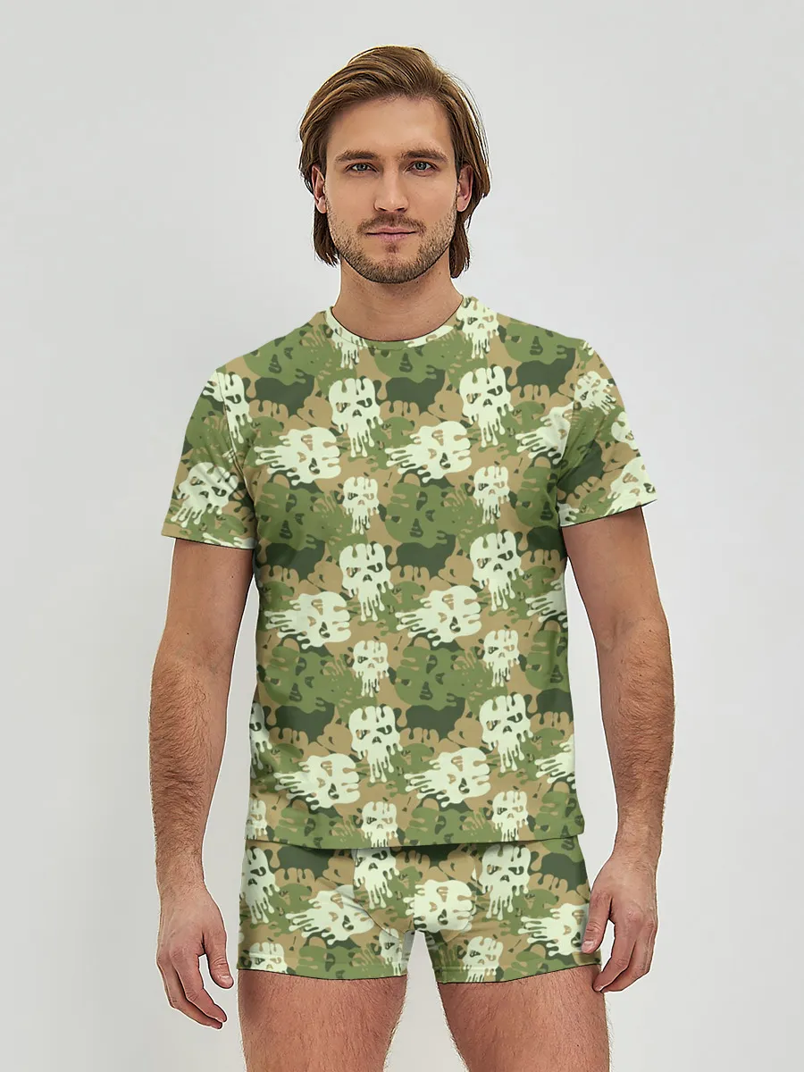 Мужские трусы с футболкой / Силуэты Черепов