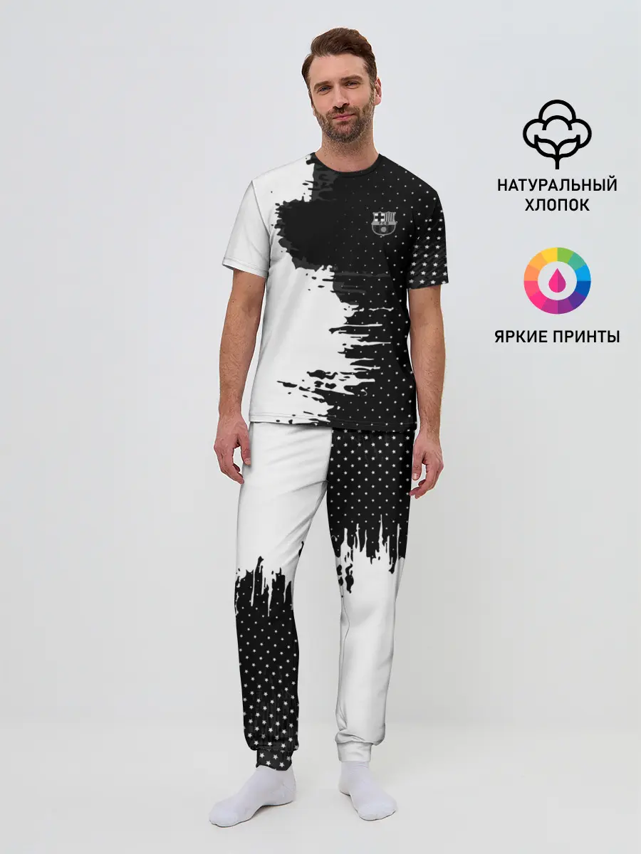 Мужская пижама с брюками / Barcelona uniform black 2018