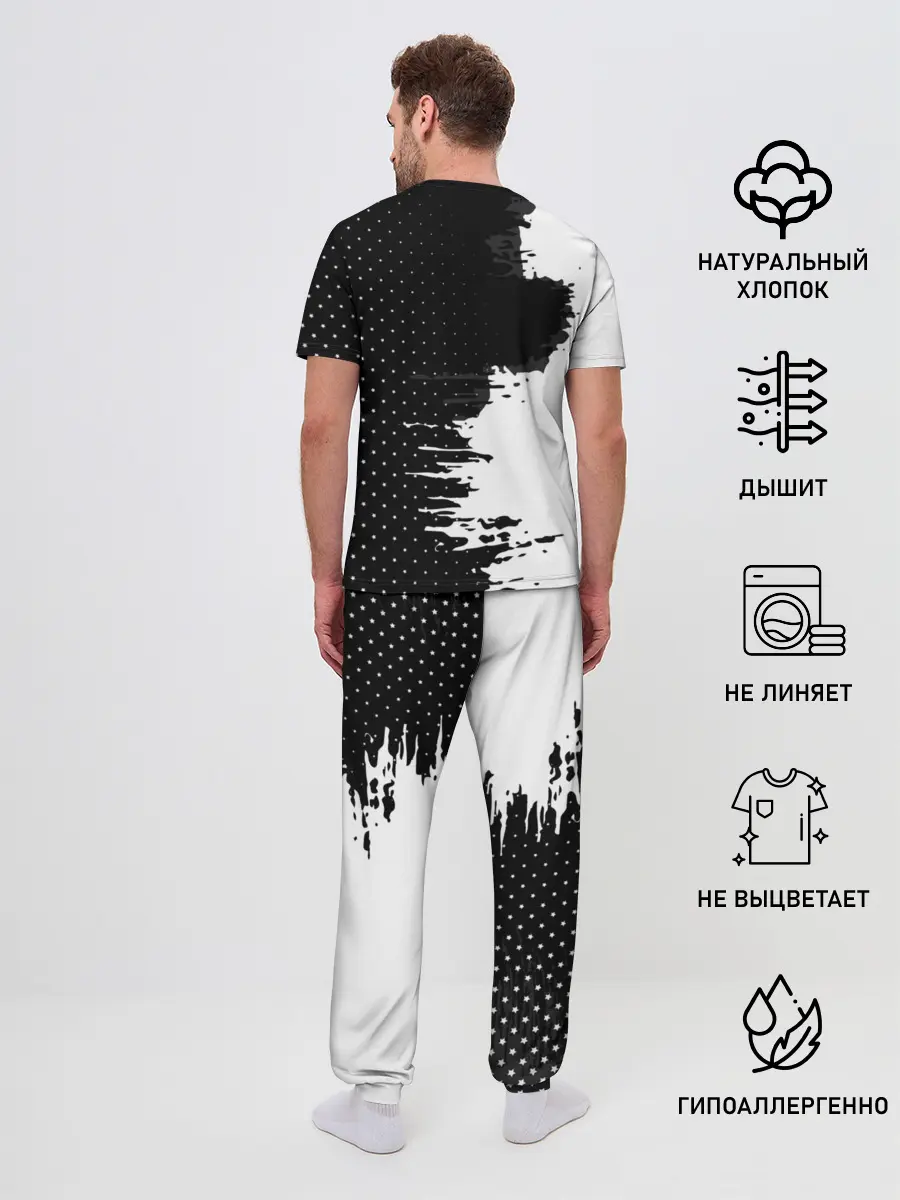 Мужская пижама с брюками / Barcelona uniform black 2018