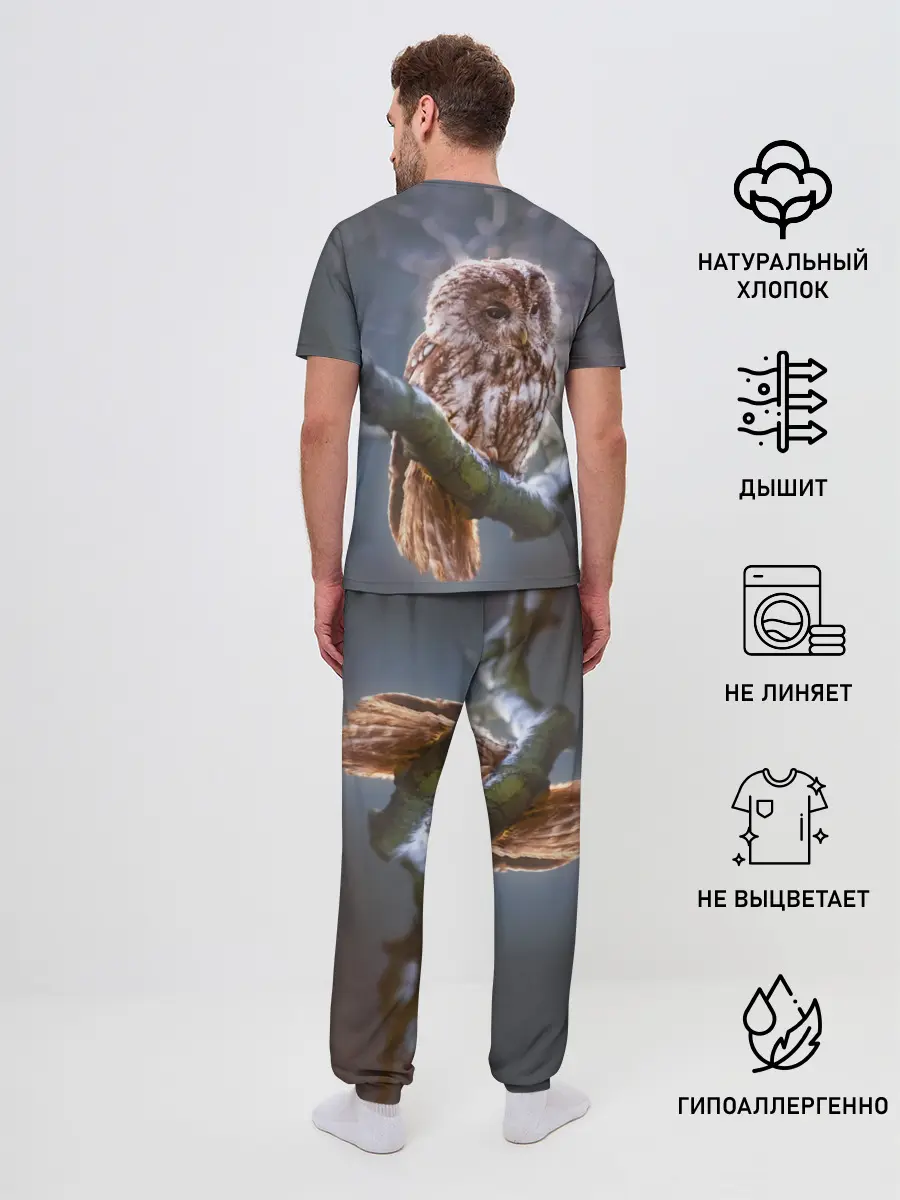 Мужская пижама с брюками / Сова