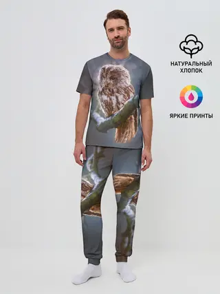 Мужская пижама с брюками / Сова
