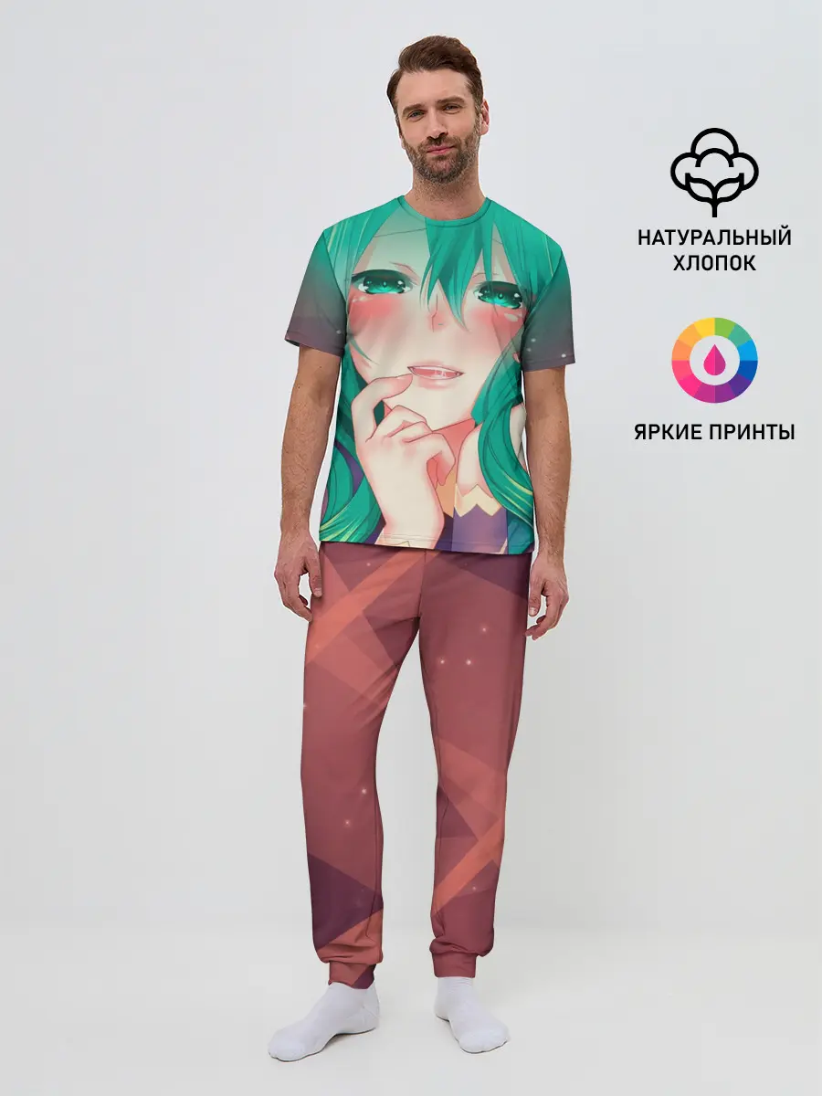 Мужская пижама с брюками / Miku Ahegao