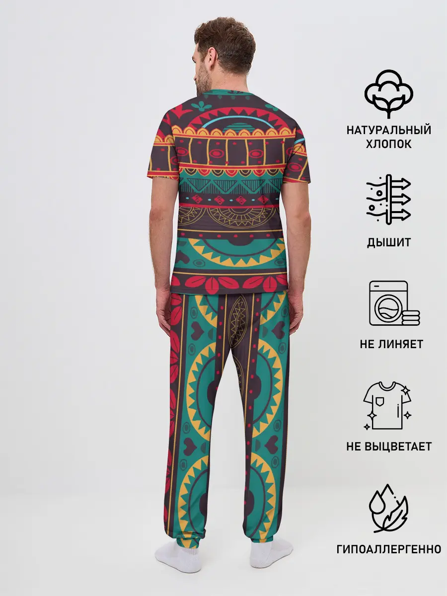 Мужская пижама с брюками / Мексиканский орнамент