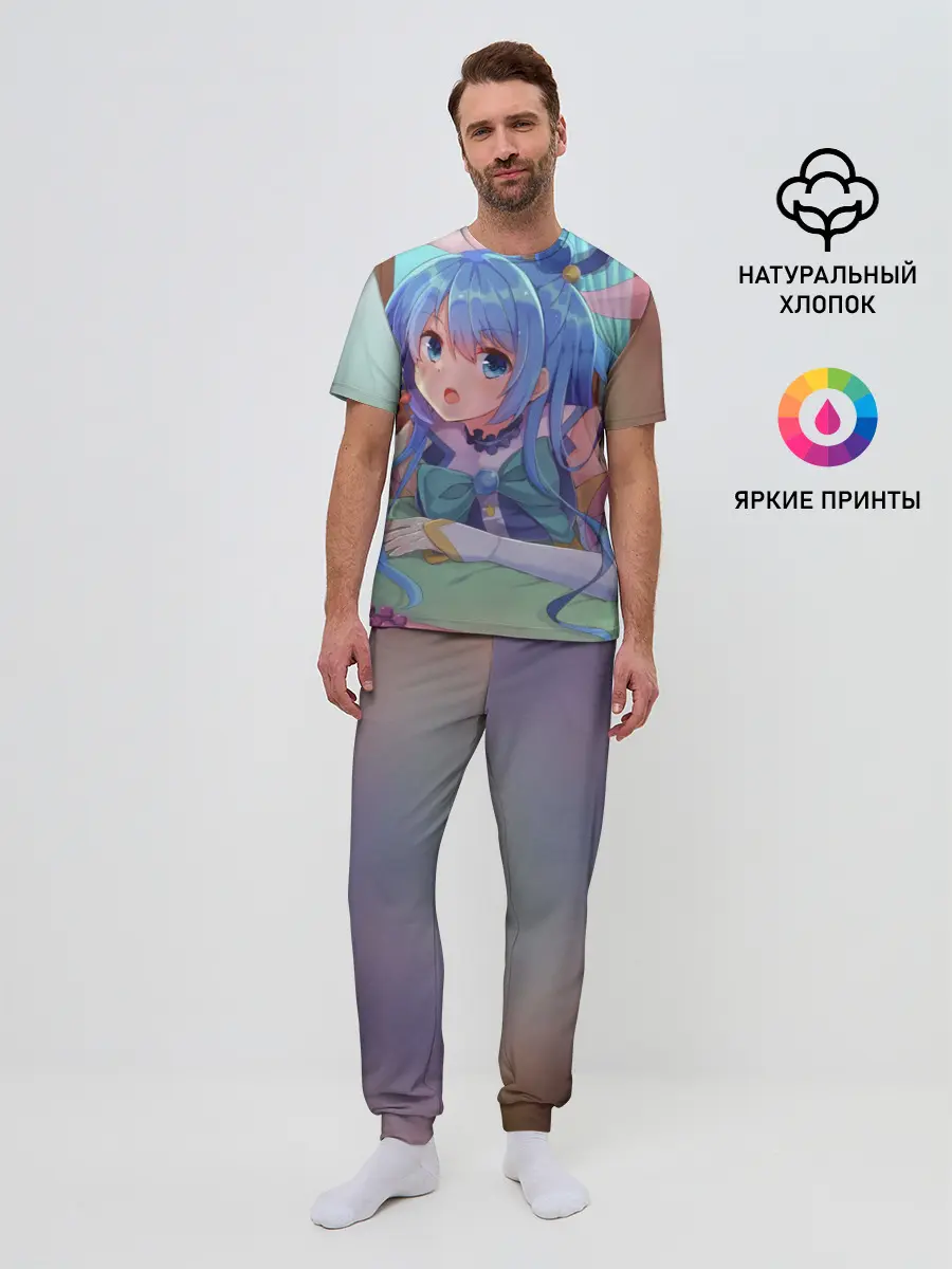 Мужская пижама с брюками / коносуба аква