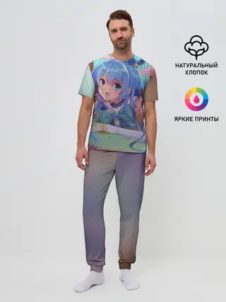 Мужская пижама с брюками / коносуба аква