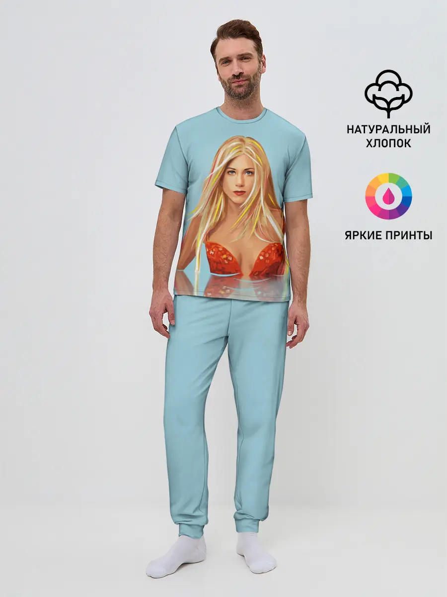 Мужская пижама с брюками / Дженнифер Энистон