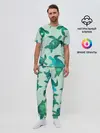 Мужская пижама с брюками / Абстракция Черепахи Полигон