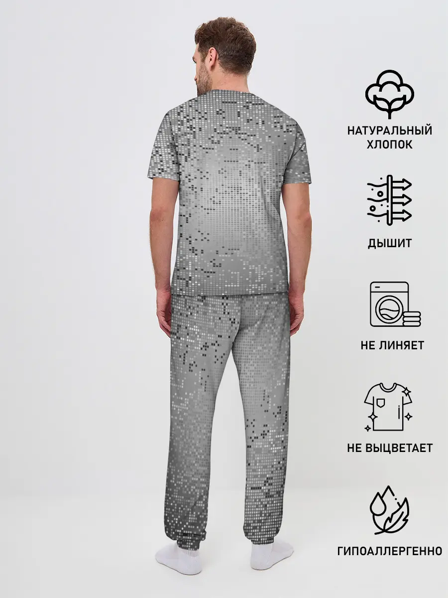 Мужская пижама с брюками / Манчестер Юнайтед Pixels