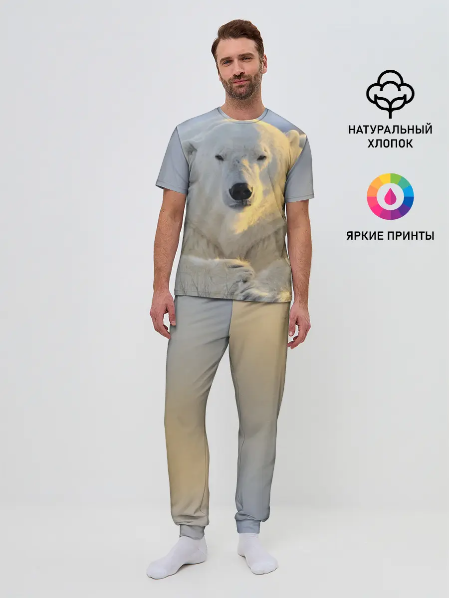 Мужская пижама с брюками / Медведь