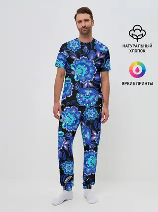 Мужская пижама с брюками / Хохлома
