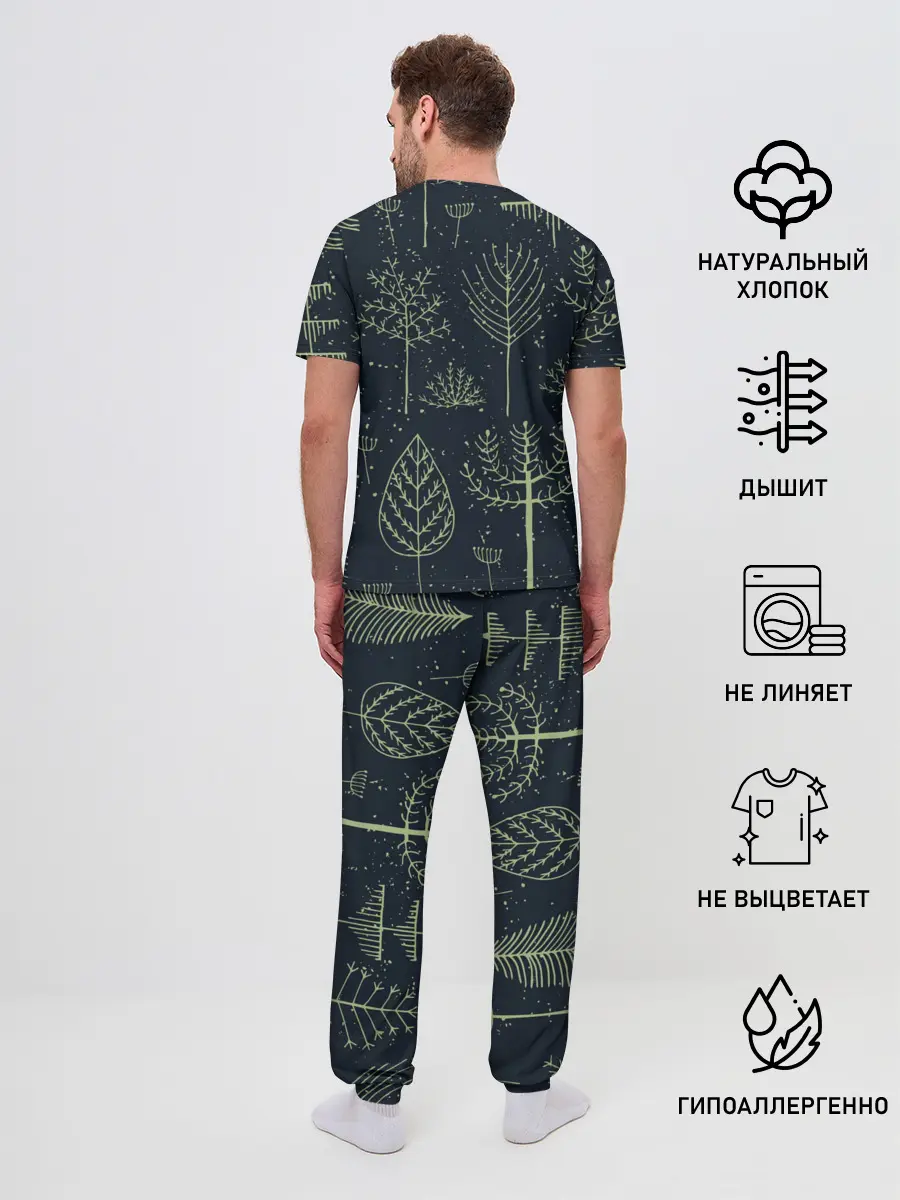 Мужская пижама с брюками / Загадочный лес