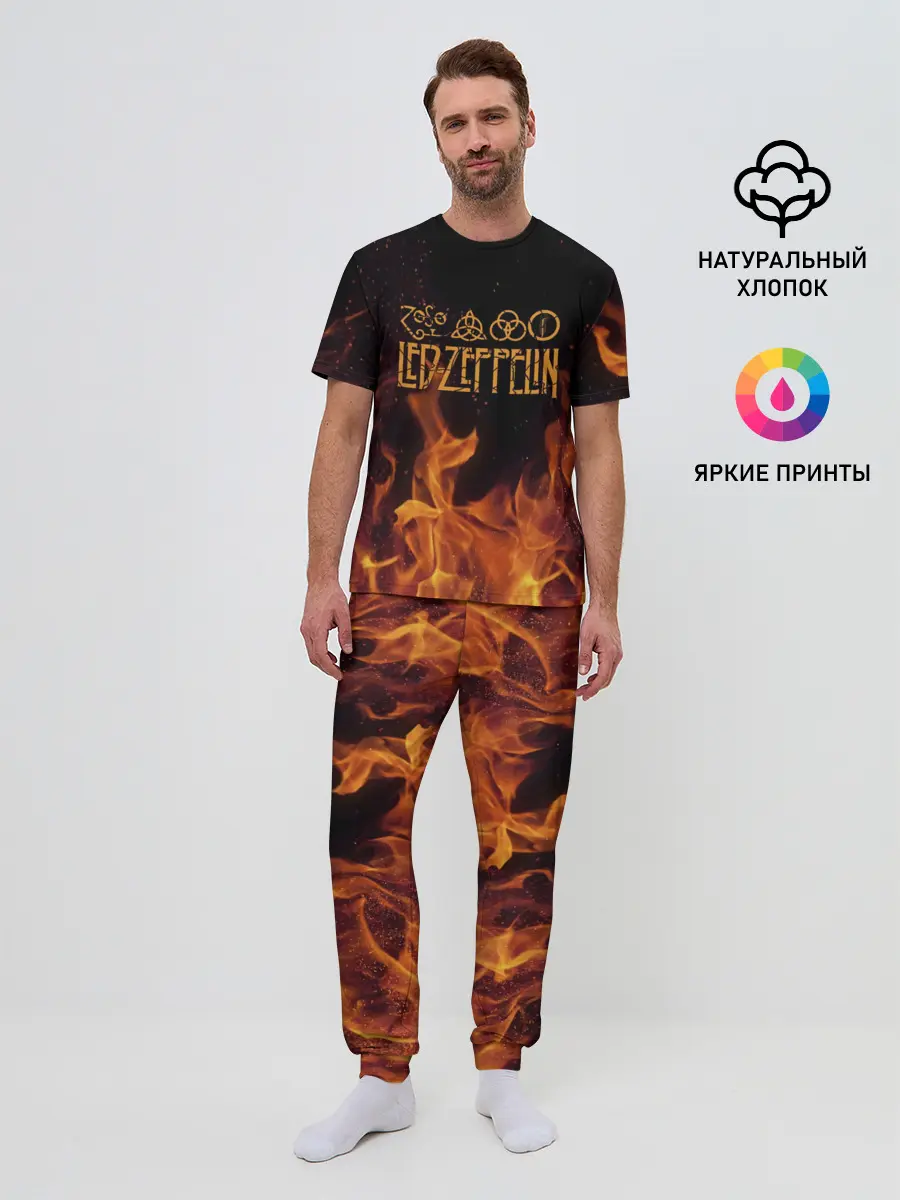 Мужская пижама с брюками / led zeppelin