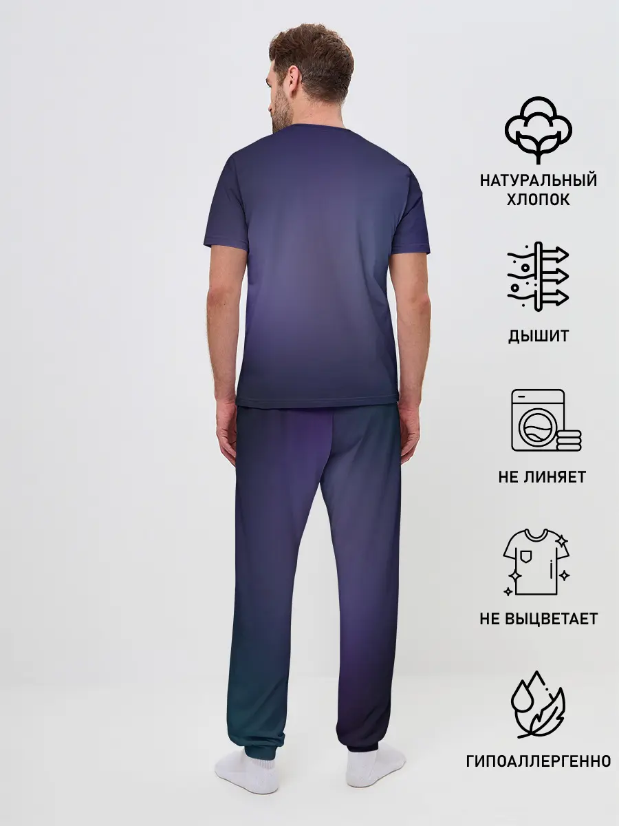 Мужская пижама с брюками / Ворон