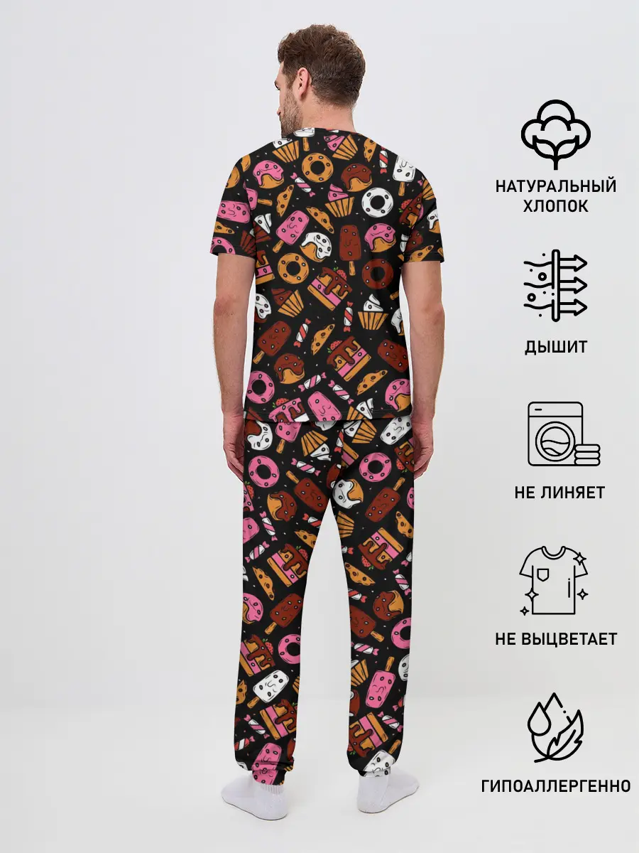Мужская пижама с брюками / Кекс, Нартортики, Сладкий Ролл