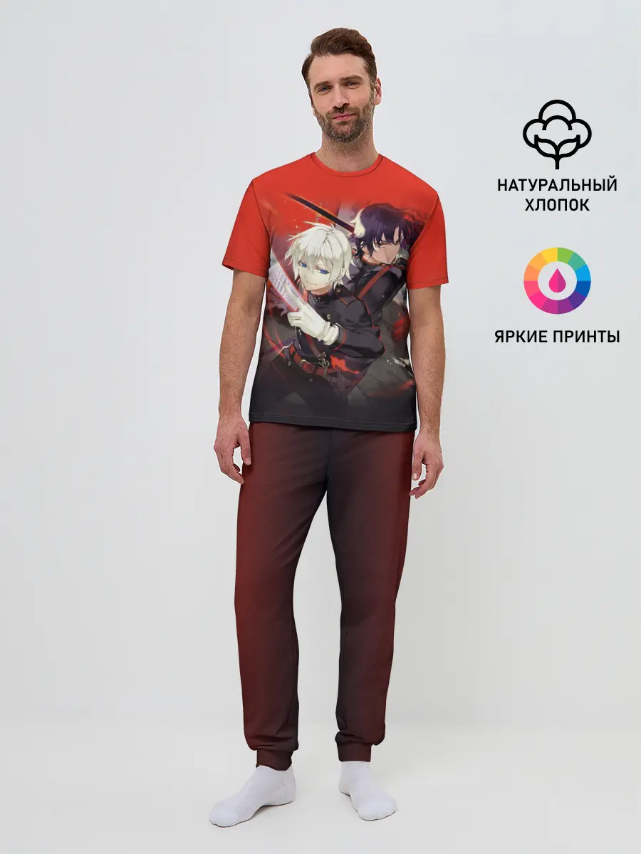 Мужская пижама с брюками / Shinya & Guren