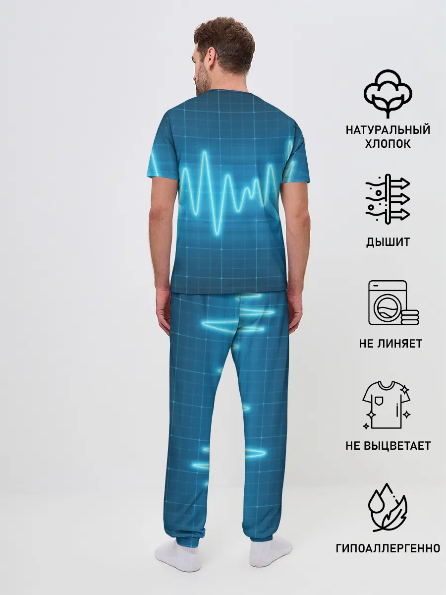 Мужская пижама с брюками / music line