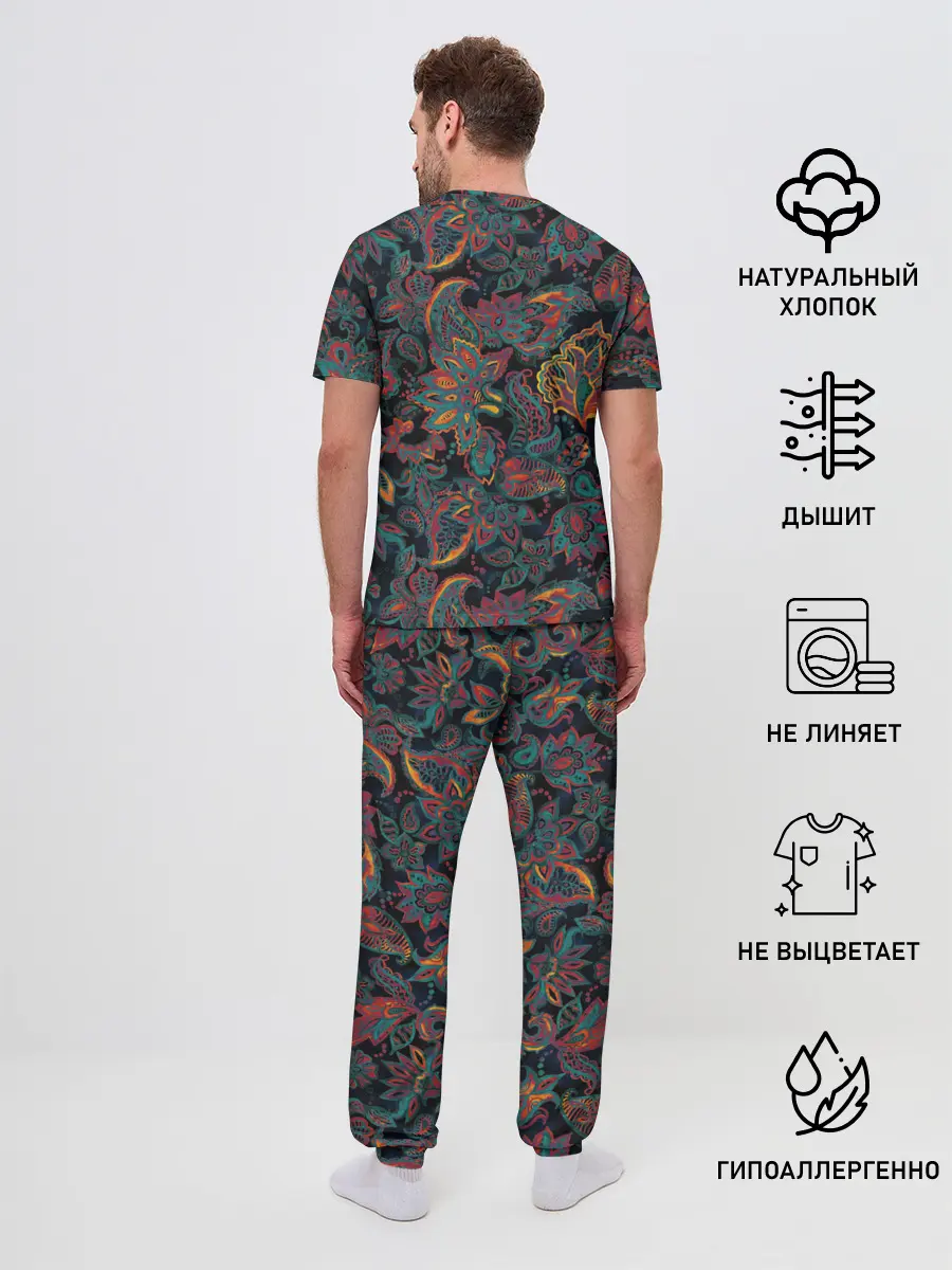 Мужская пижама с брюками / Узор пейсли