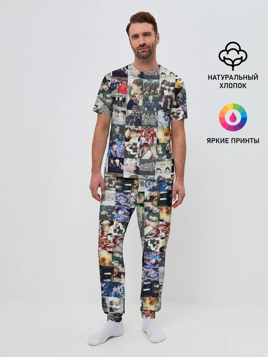 Мужская пижама с брюками / BTS Collage