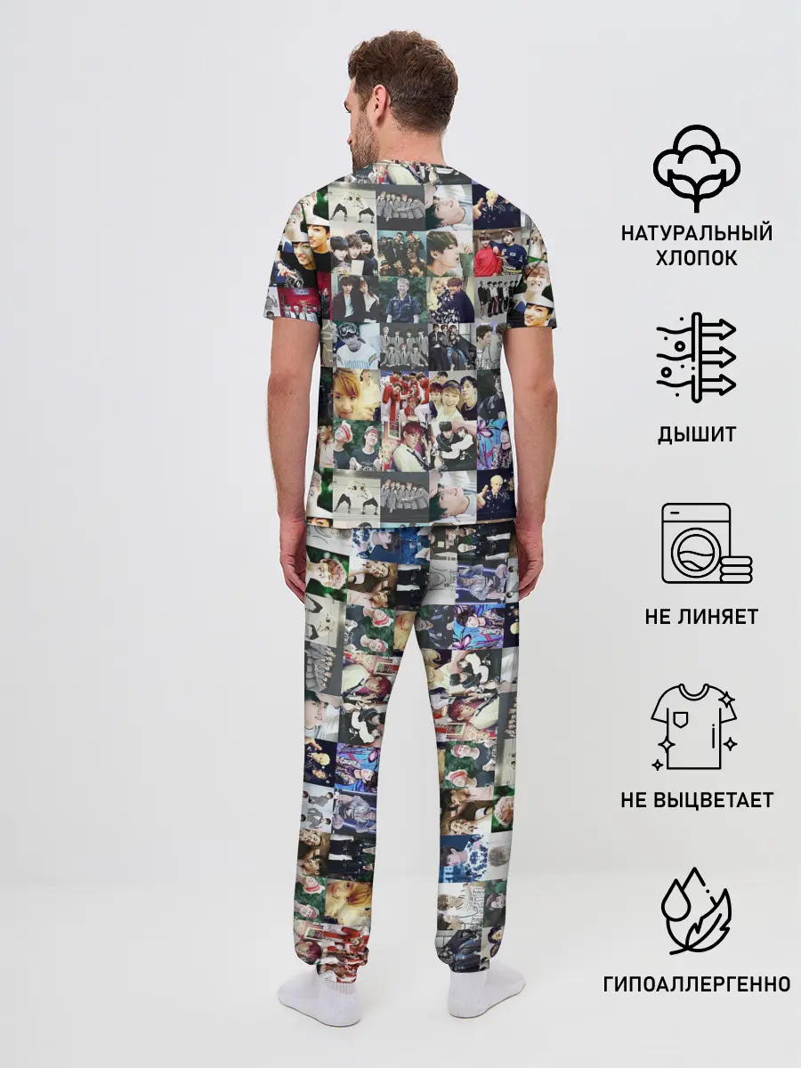 Мужская пижама с брюками / BTS Collage