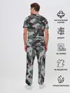 Мужская пижама с брюками / Серый камуфляж