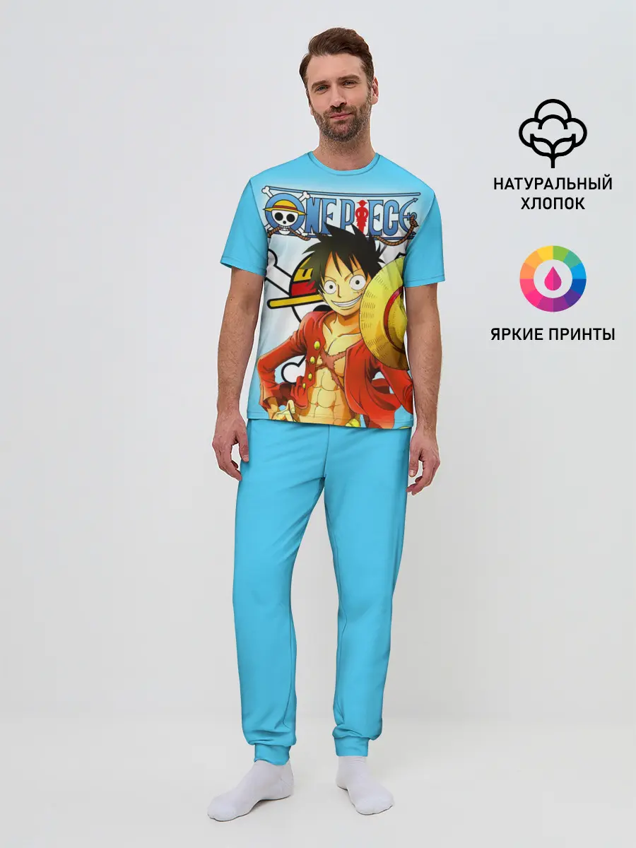 Мужская пижама с брюками / One Piece шляпа