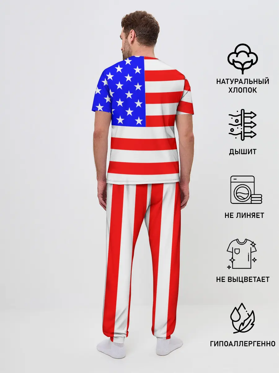 Мужская пижама с брюками / АМЕРИКАНСКИЙ ФЛАГ