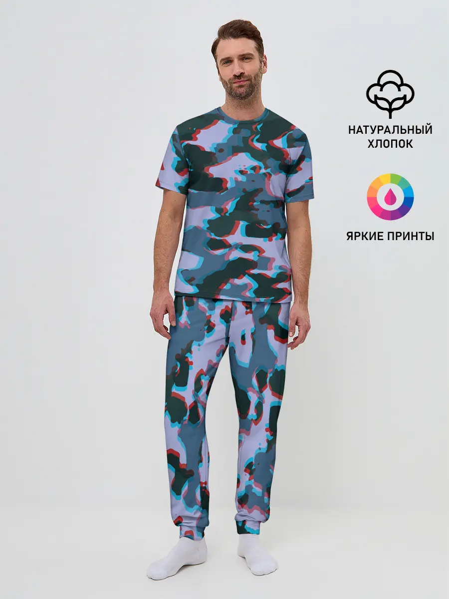Мужская пижама с брюками / Камуфляж