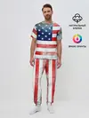 Мужская пижама с брюками / Америка Флаг