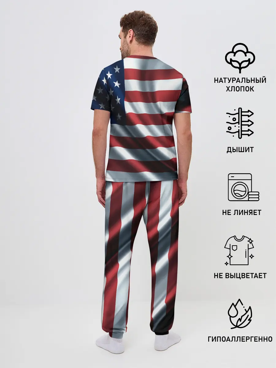 Мужская пижама с брюками / Символика Америки